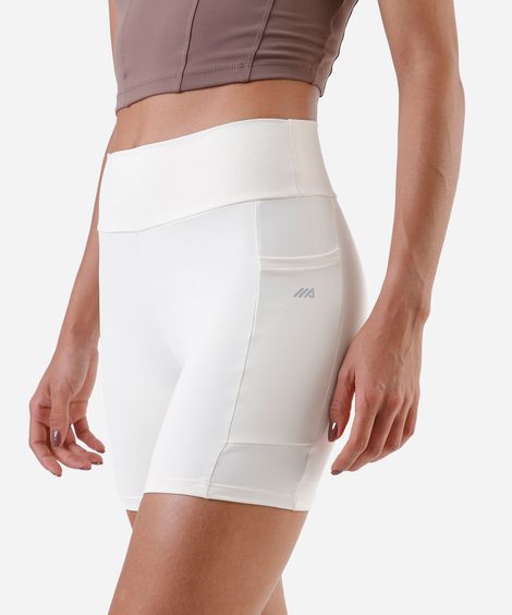 bermuda feminina com bolso esportiva ace off white