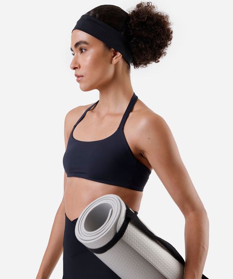 top frente única feminino esportivo ace preto