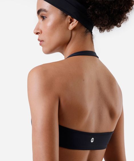 top frente única feminino esportivo ace preto