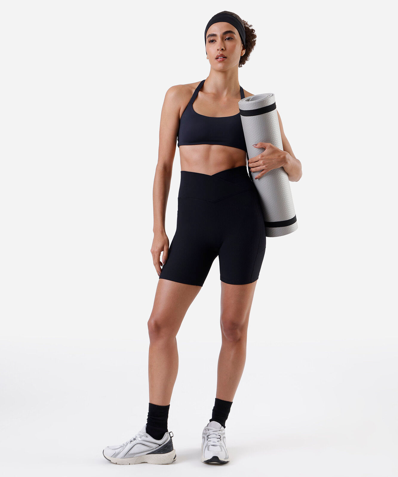 top frente única feminino esportivo preto