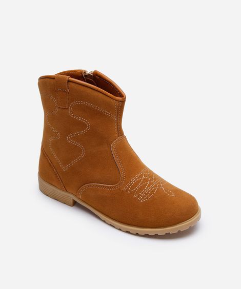 bota western infantil com bordado marrom
