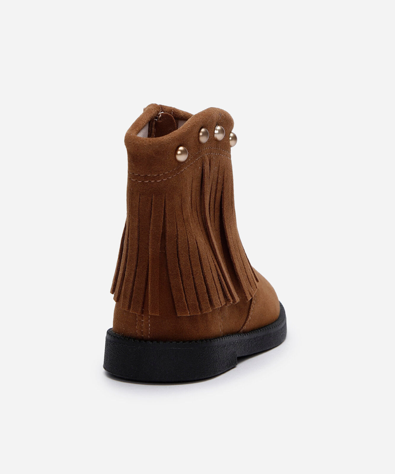 bota western infantil com franjas marrom