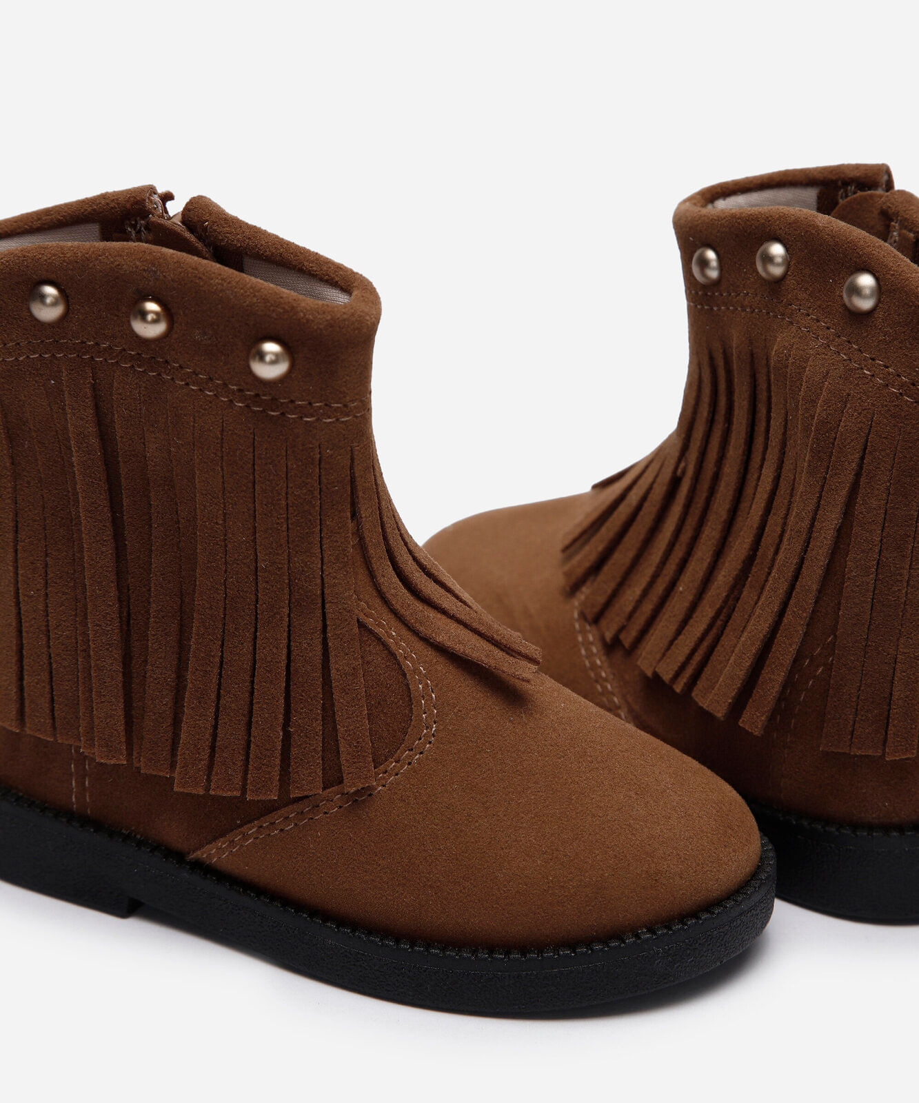 bota western infantil com franjas marrom