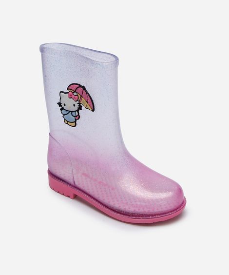 galocha infantil degrade hello kitty grendene rosa