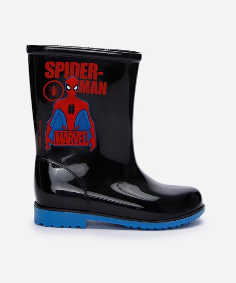 galocha infantil homem aranha grendene preta