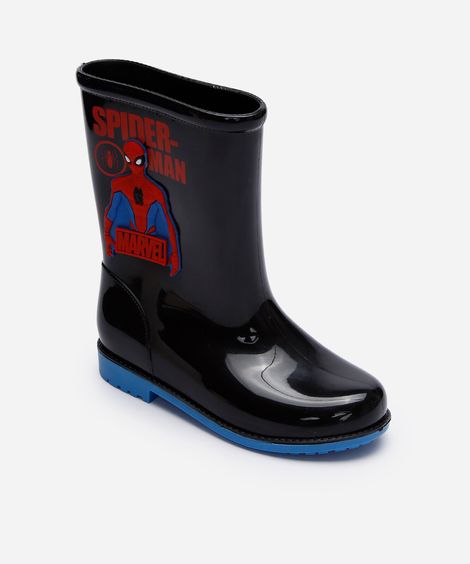 galocha infantil homem aranha grendene preta