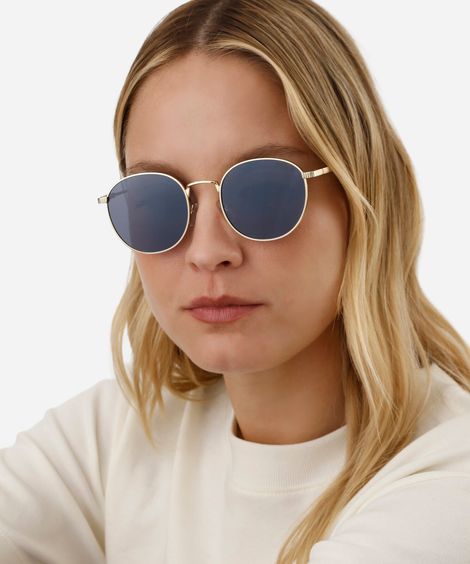 óculos de sol unissex feminino de metal triton dourado