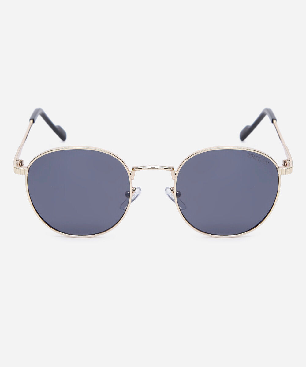 óculos de sol unissex feminino de metal triton dourado