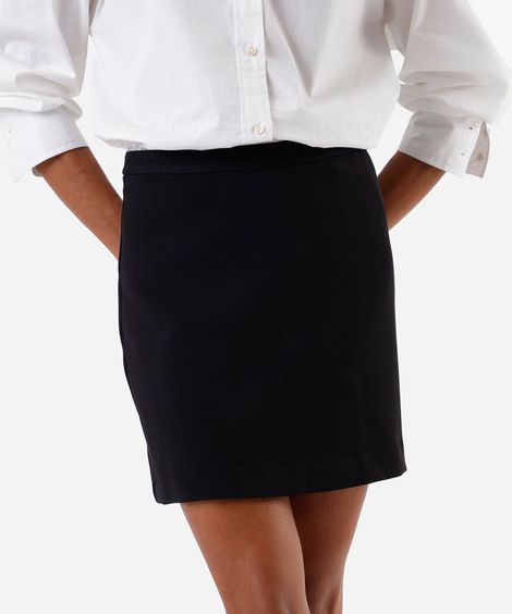 short saia de alfaiataria feminino preto