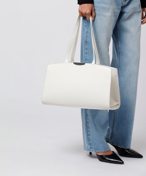 bolsa shoulder estruturada mindset off white
