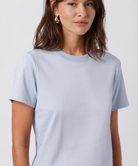 camiseta feminina de algodão slim mindset azul