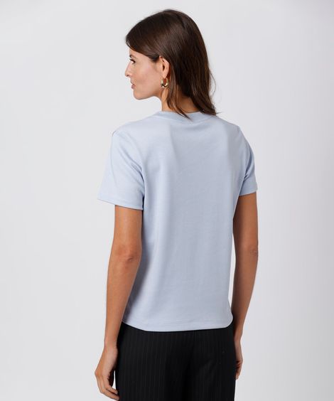 camiseta feminina de algodão slim mindset azul
