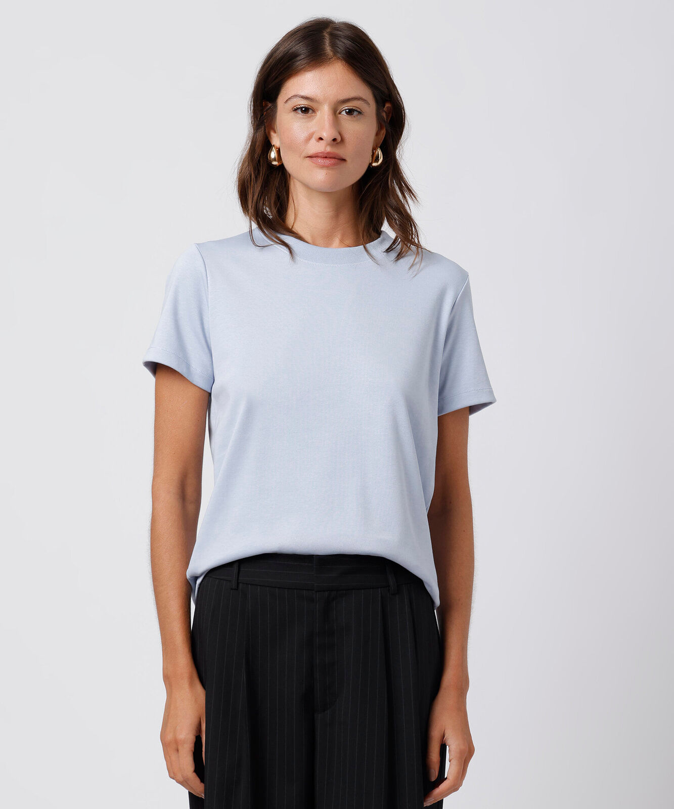 camiseta feminina de algodão slim mindset azul