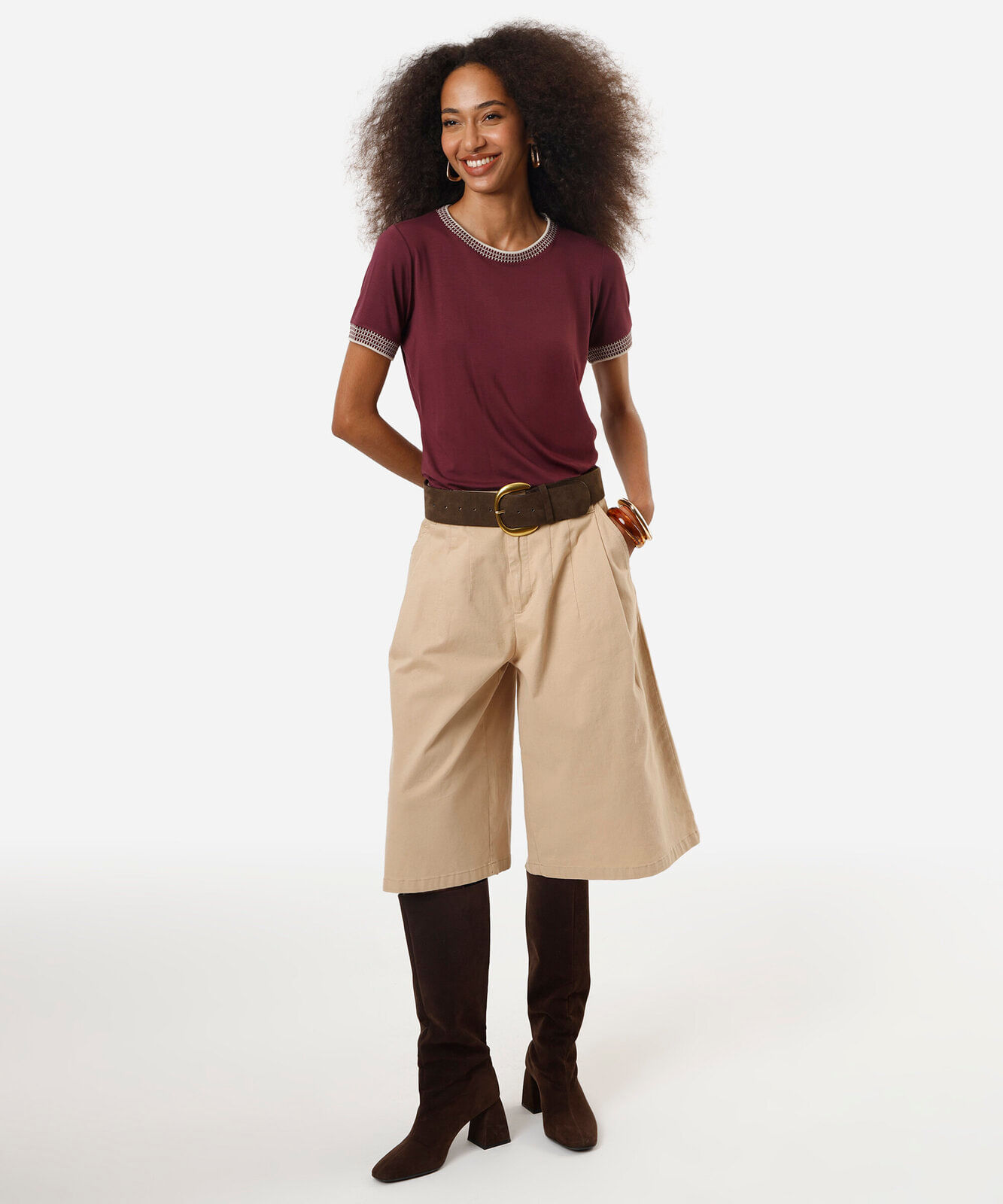 blusa feminina de viscose manga curta vinho
