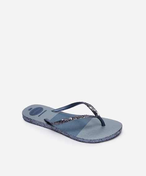 chinelo havaianas feminino glitter azul