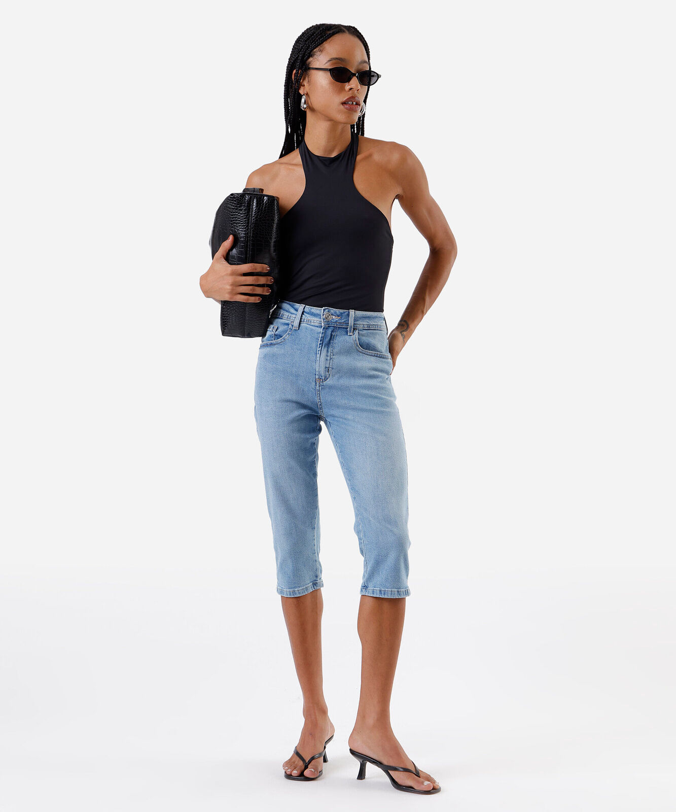 blusa feminina halterneck preta