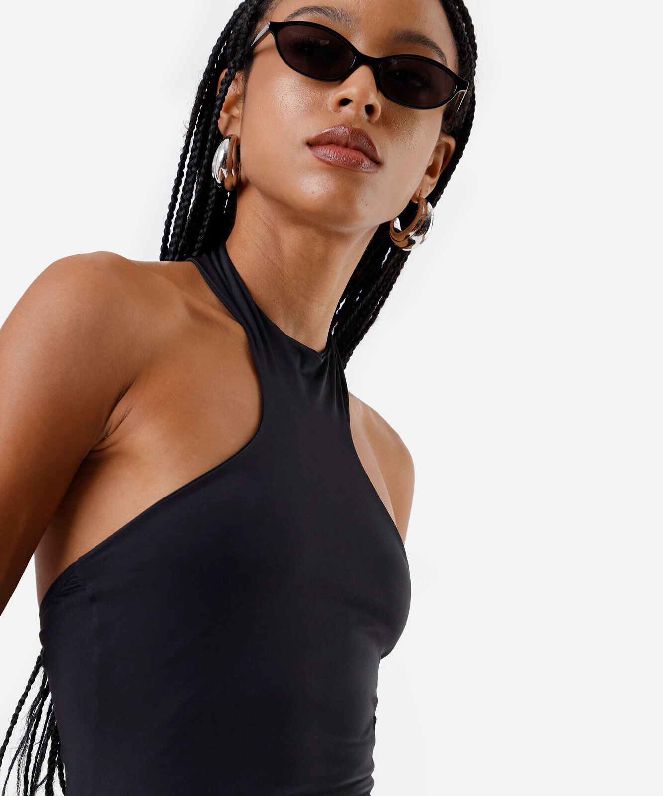 blusa feminina halterneck preta