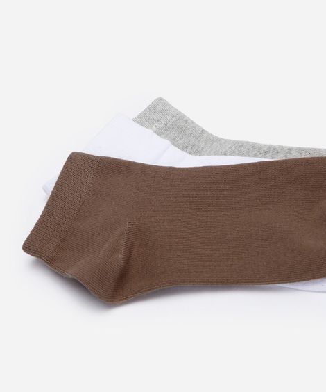 kit de 3 meia cano baixo  colorido