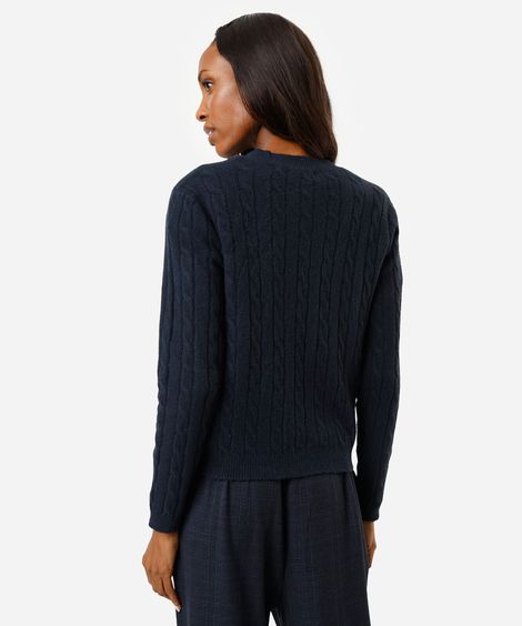 cardigan feminino de tricot texturizado azul