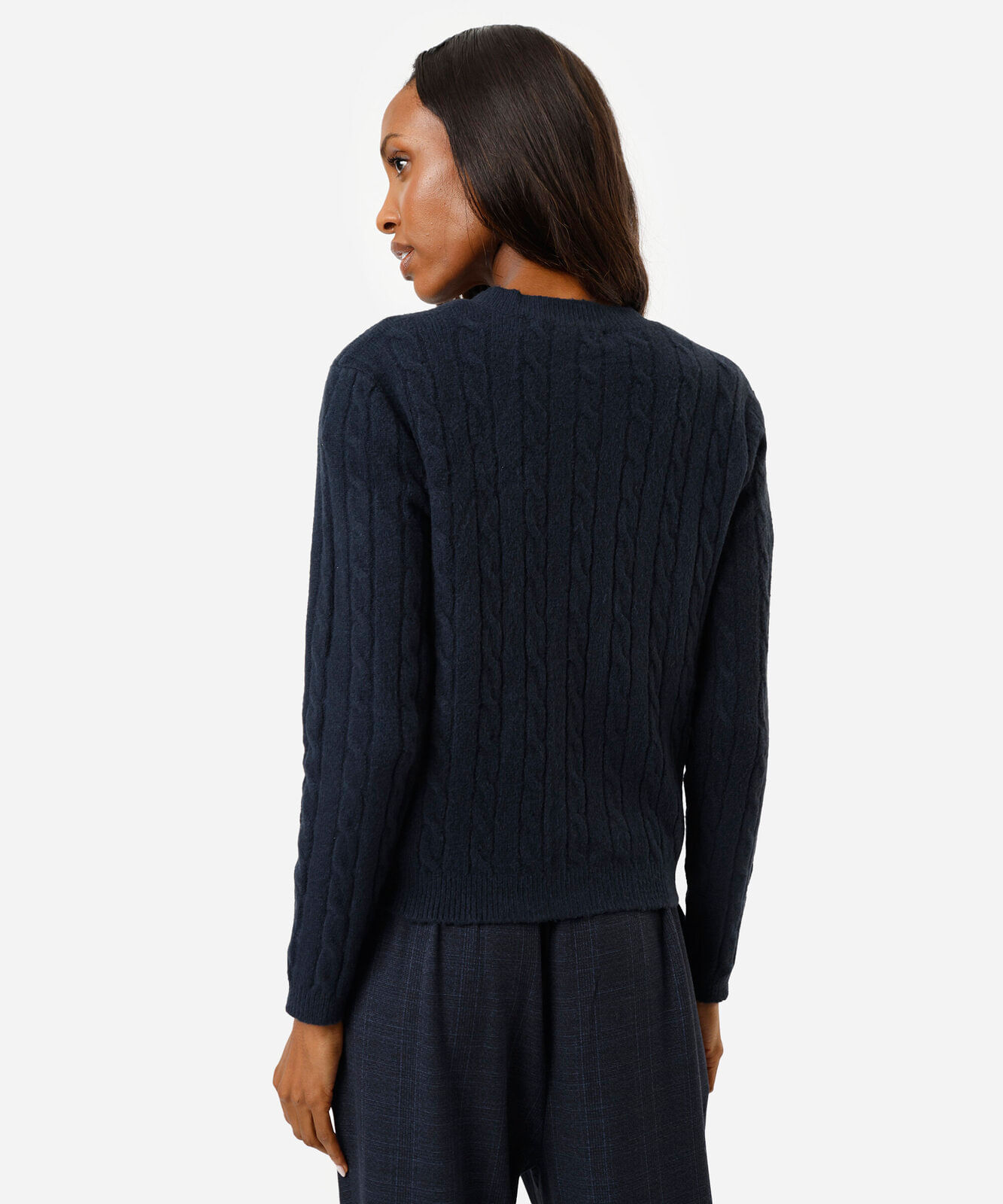 cardigan feminino de tricot texturizado azul