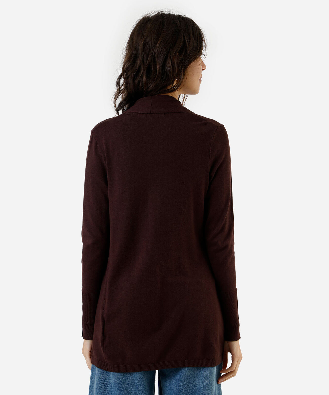 cardigan feminino de tricot  marrom