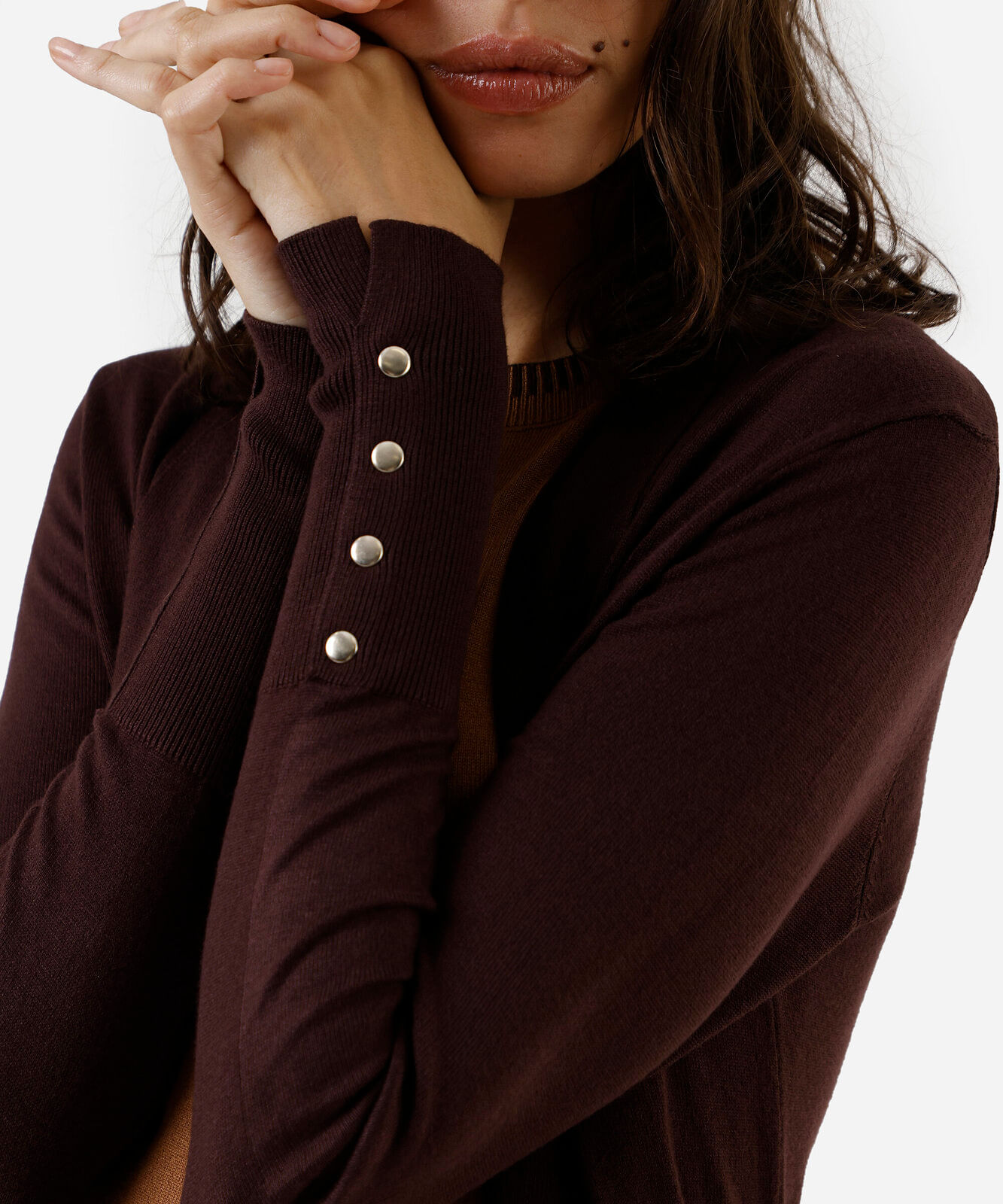 cardigan feminino de tricot  marrom