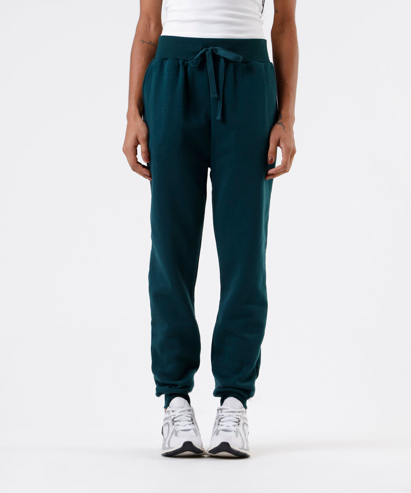 calça jogger feminina de moletom básica verde