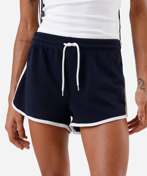 short básico feminino com elástico azul