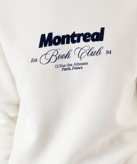 blusão de moletom feminino montreal off white