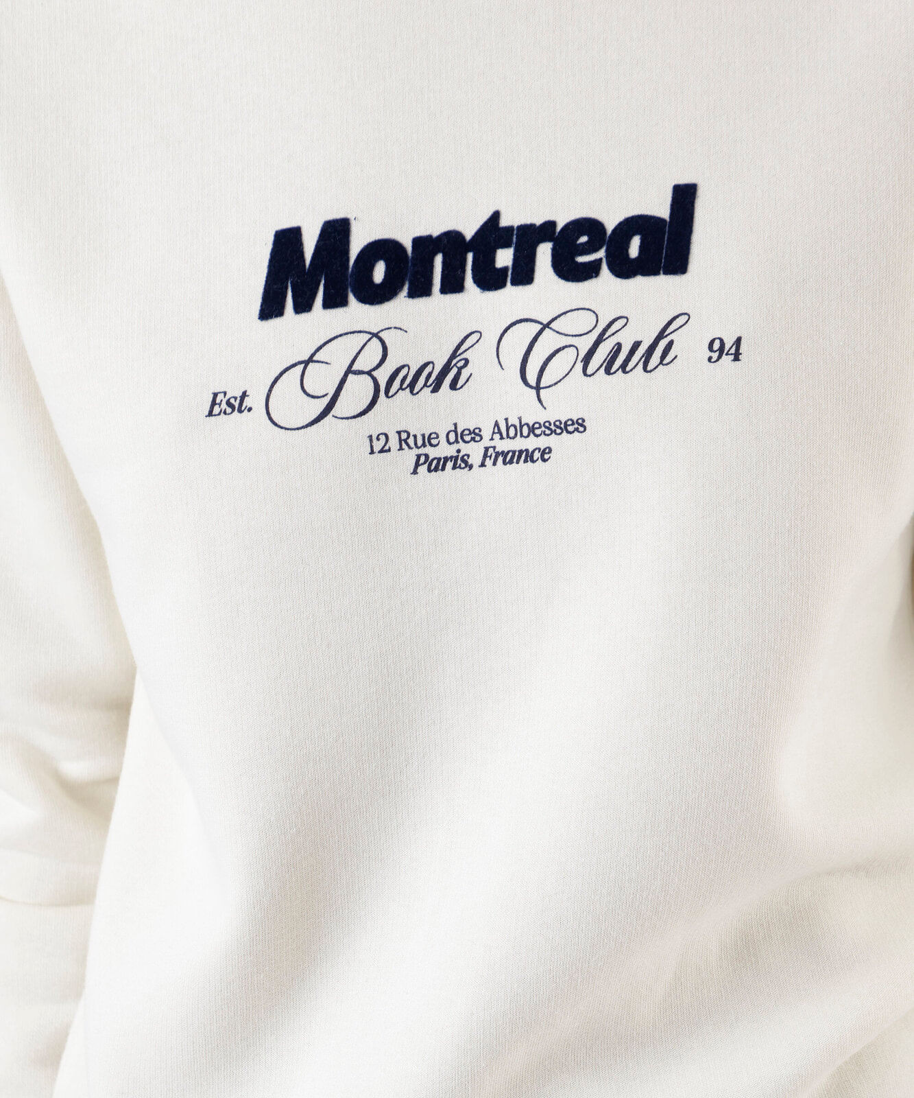blusão de moletom feminino montreal off white