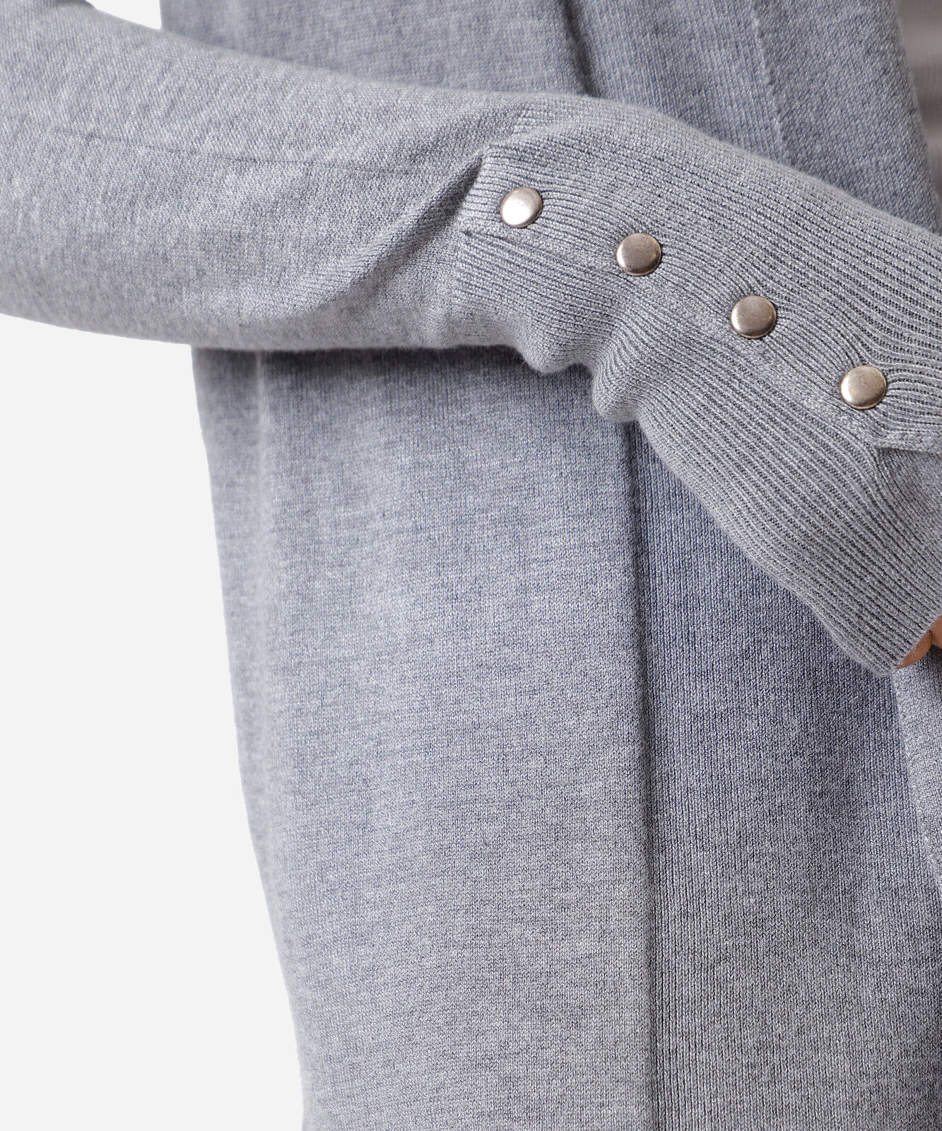 cardigan feminino de tricot cinza
