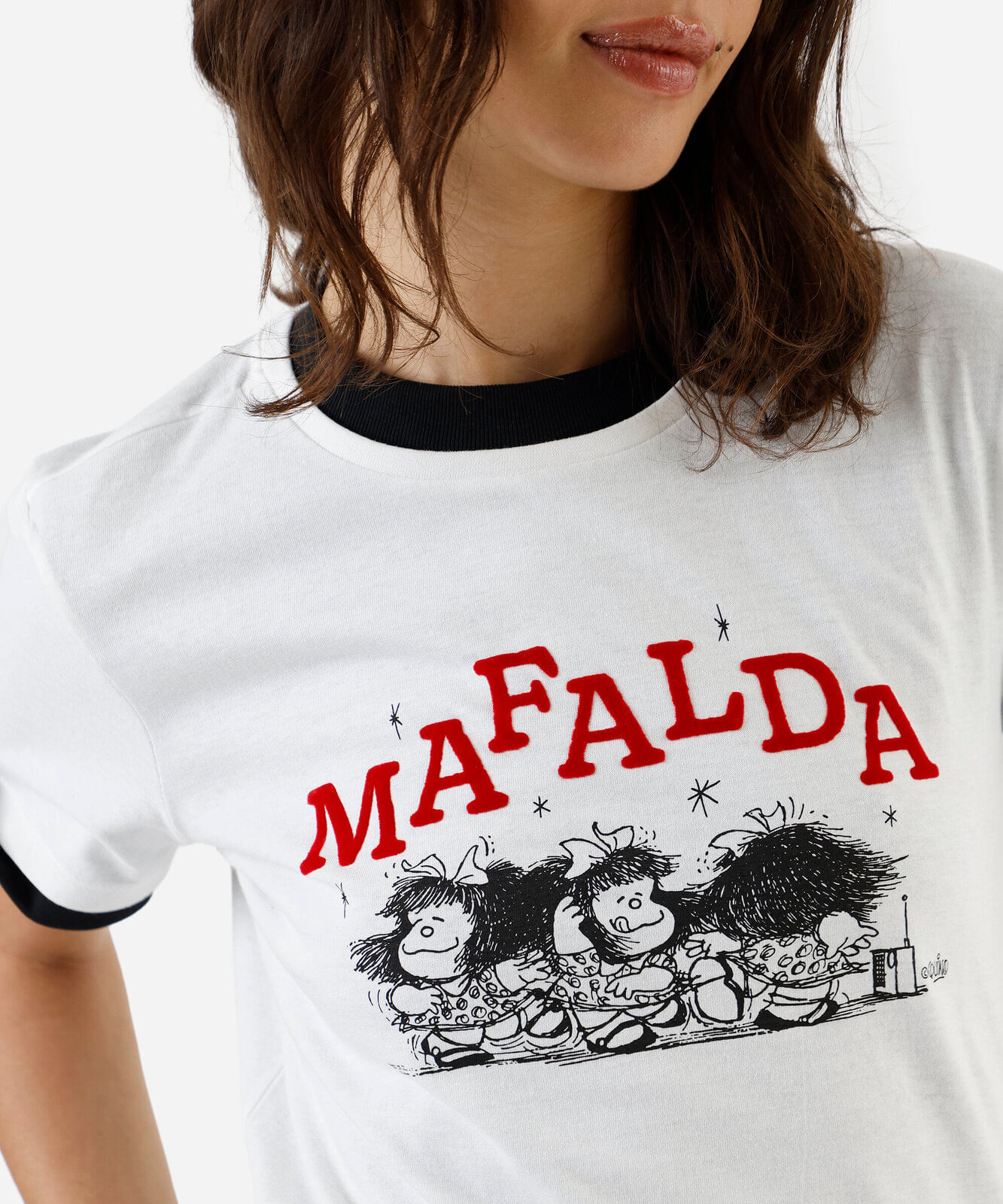 camiseta feminina de algodão mafalda off white