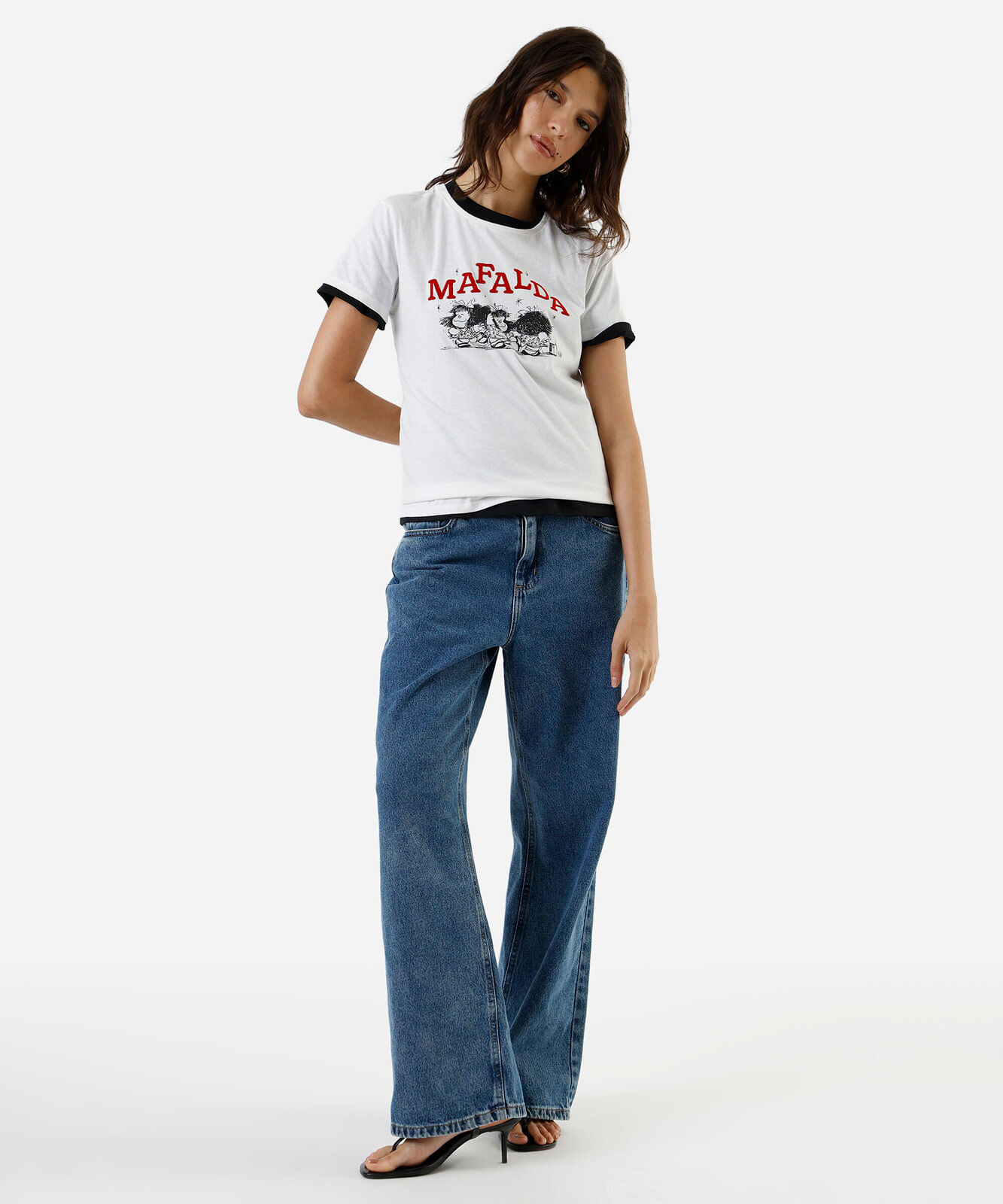camiseta feminina de algodão mafalda off white
