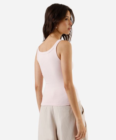 regata básica feminina canelada rosa