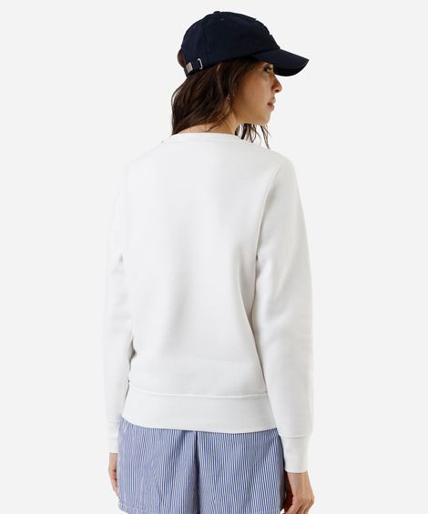 blusa feminina de moletom stitch off white