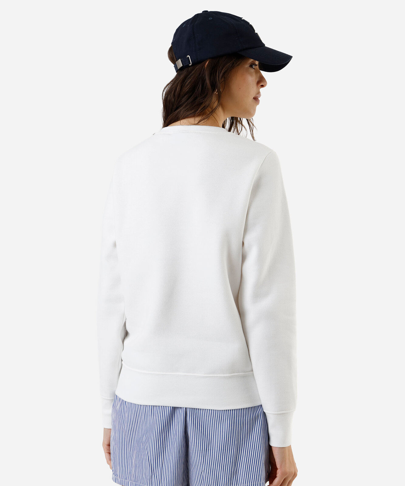 blusa feminina de moletom stitch off white