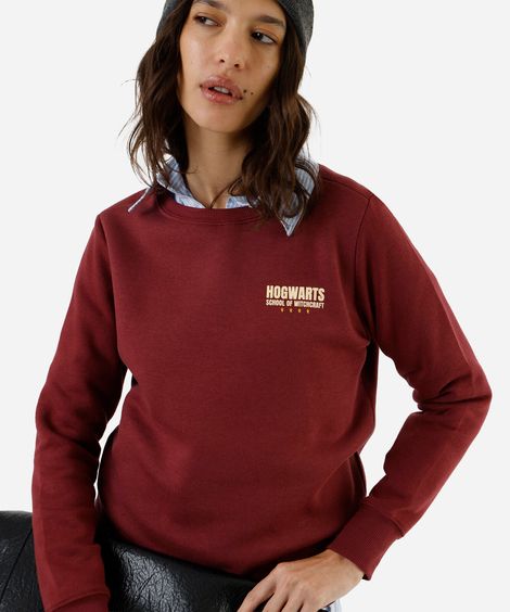 blusão de moletom feminino harry potter vinho