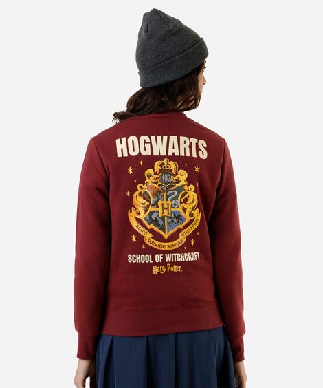 blusão de moletom feminino harry potter vinho