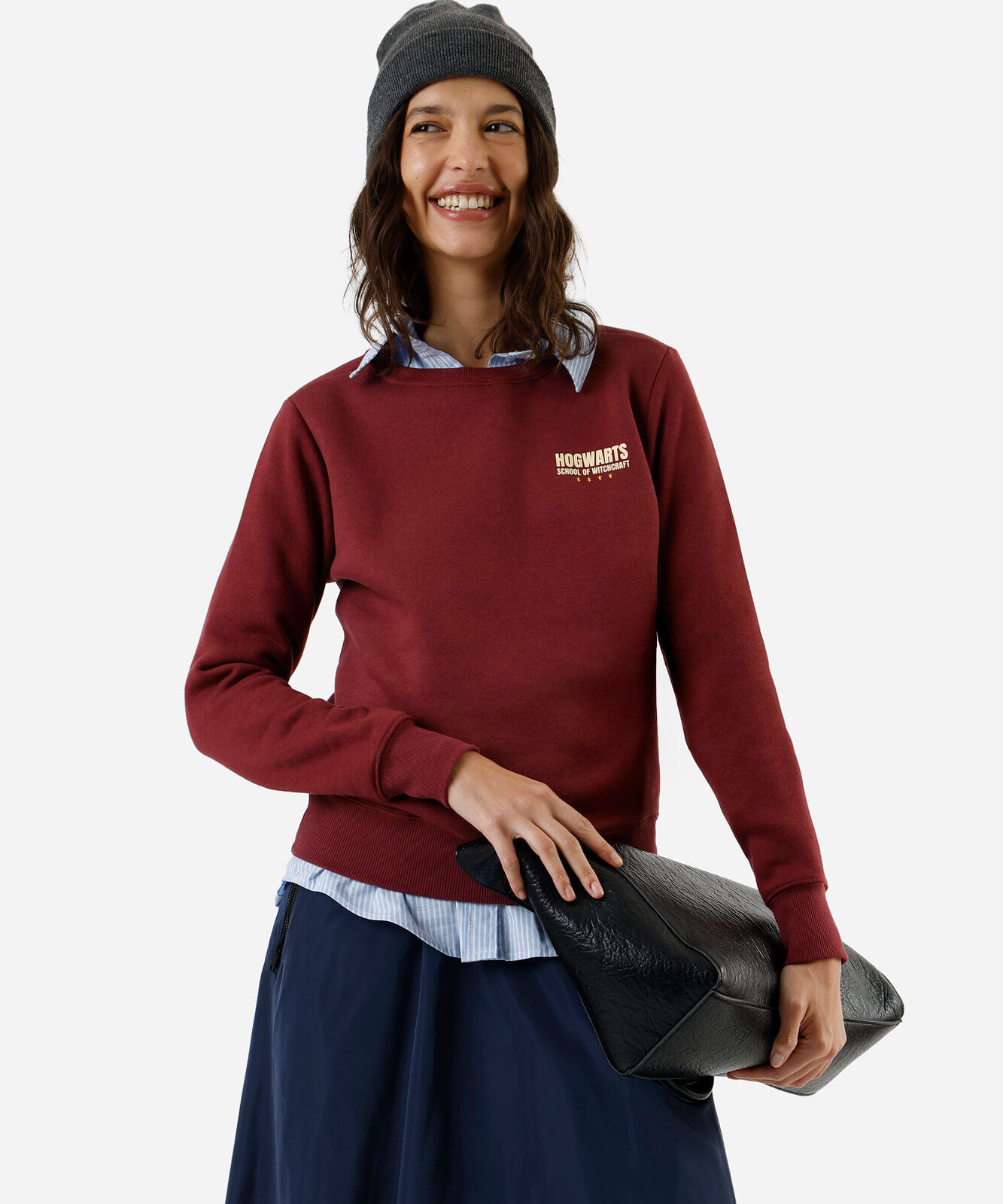 blusão de moletom feminino harry potter vinho
