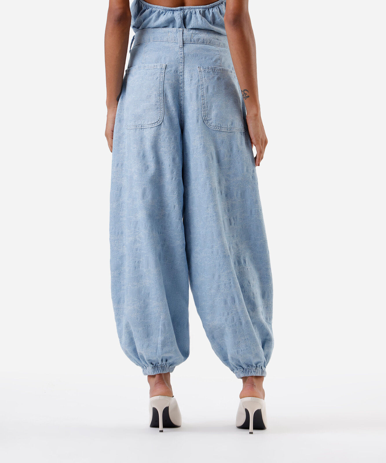 calça aladim feminina jeans camuflado azul