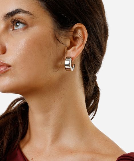 brinco argola bold prata