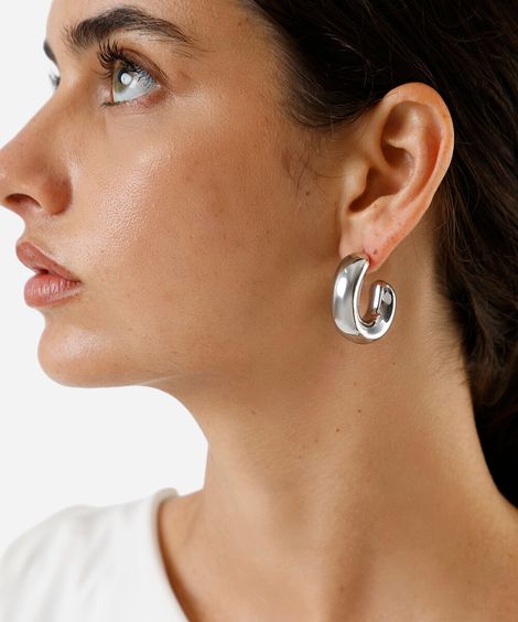 brinco argola bold prata