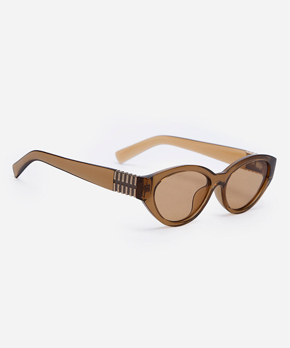 óculos de sol feminino oval de acetato triton amarelo