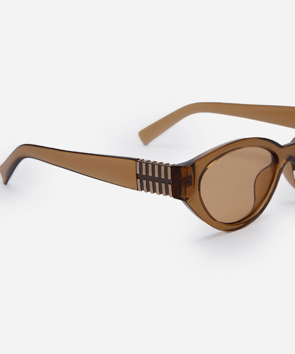 óculos de sol feminino oval de acetato triton amarelo
