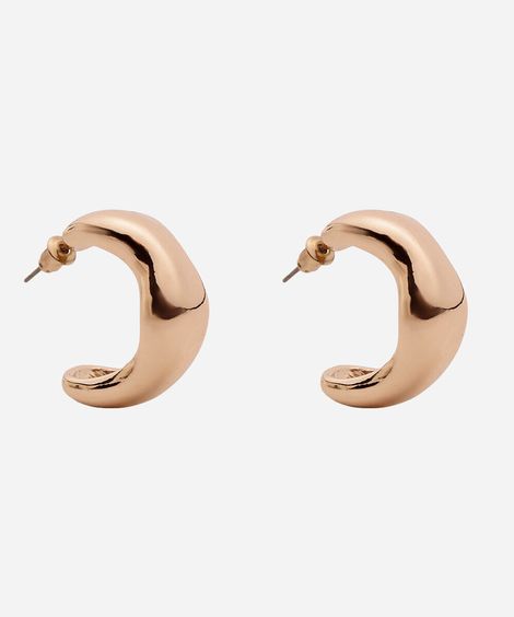 brinco argola orgânica dourado