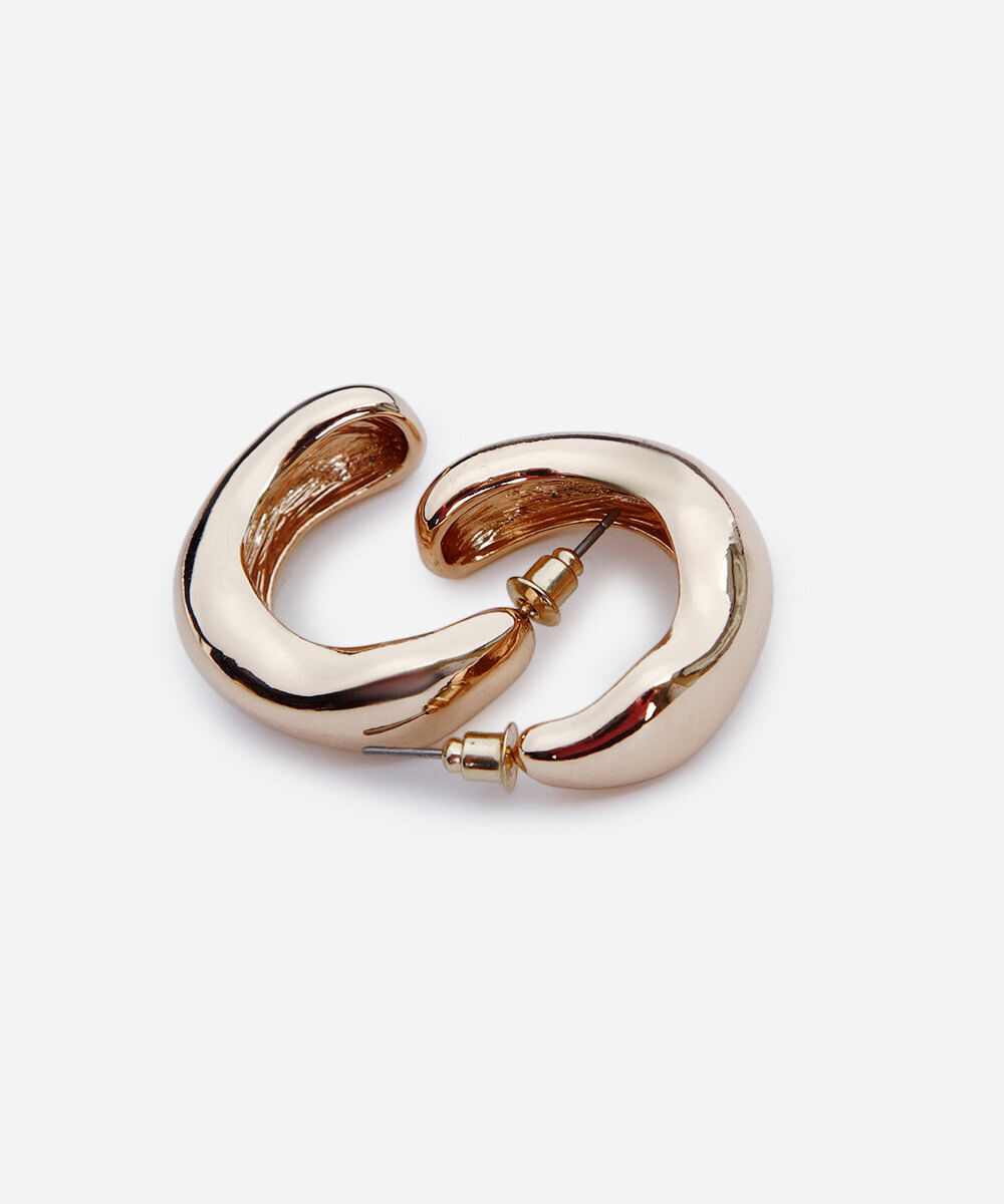 brinco argola orgânica dourado