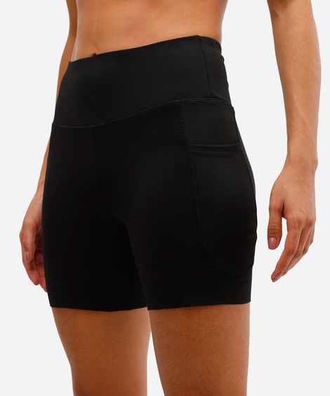bermuda feminina esportiva ace com bolsos preto