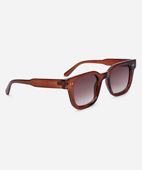 óculos de sol feminino quadrado de acetato triton marrom