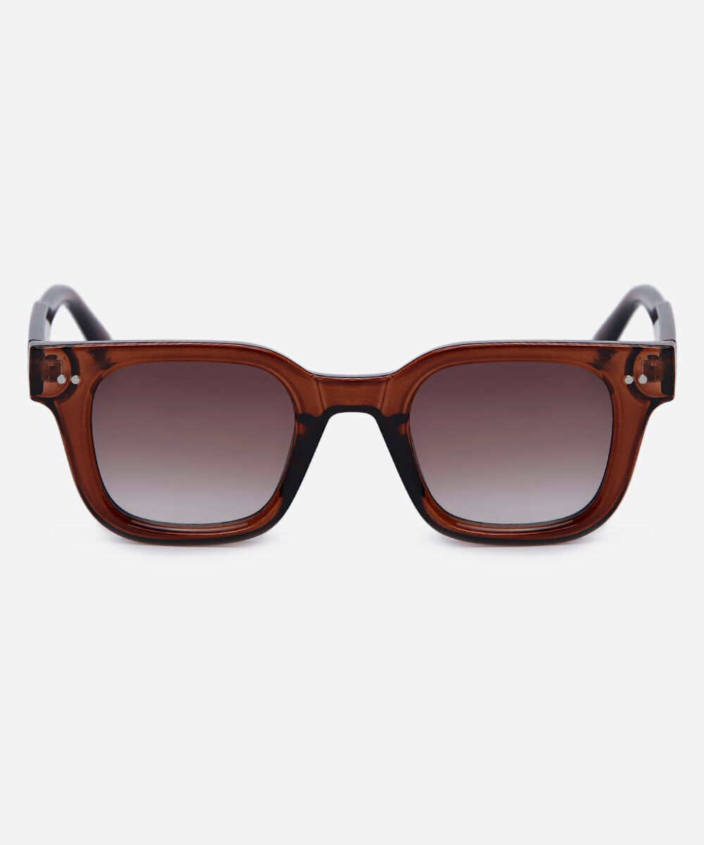 óculos de sol feminino quadrado de acetato triton marrom