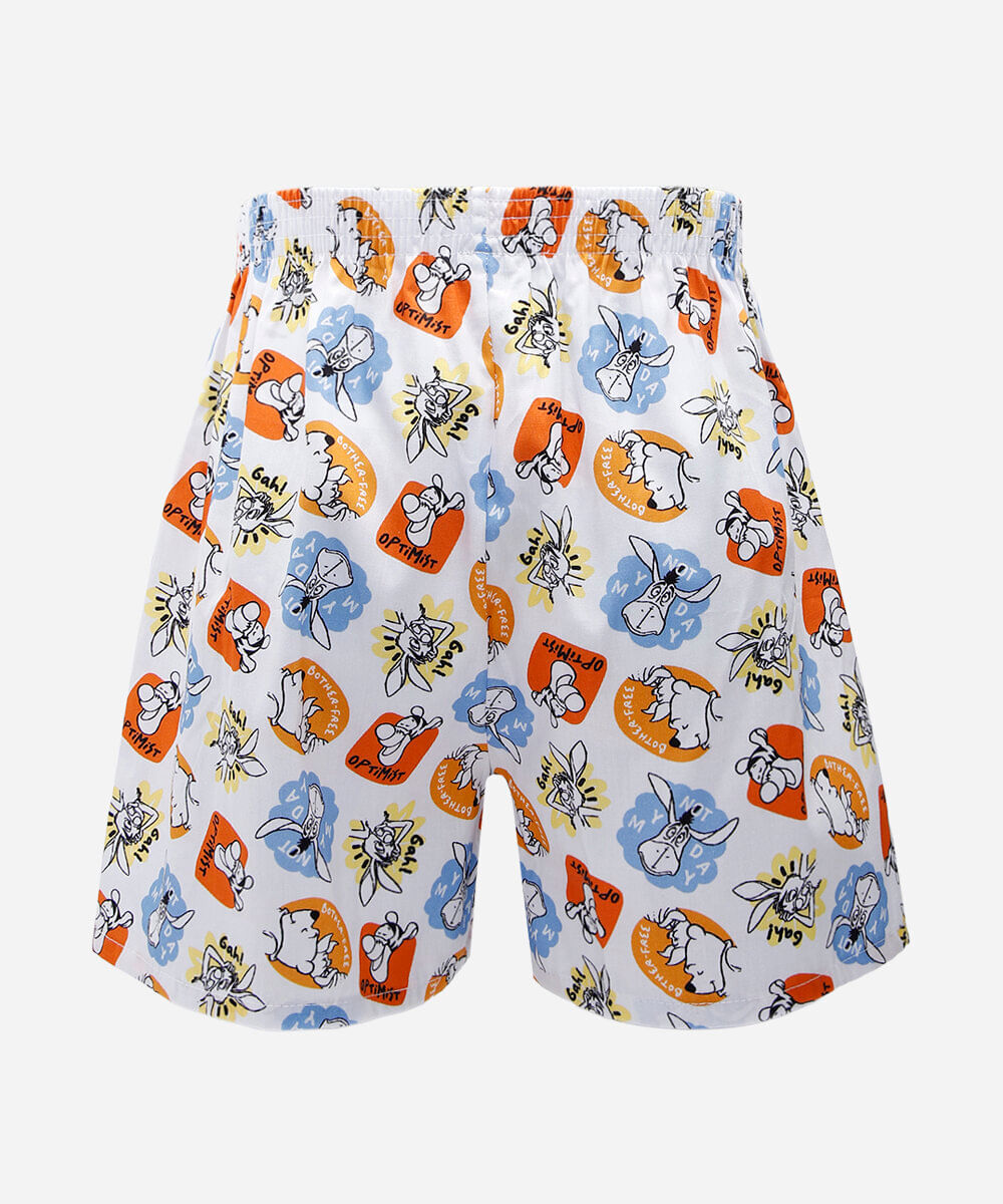 cueca samba canção de algodão ursinho pooh e amigos colorida